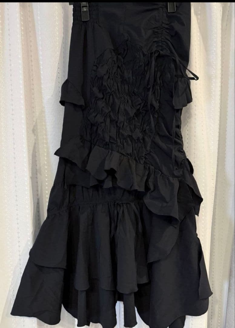 SLY SMOCKING RIBBON DESIGN スカート 1 ブラック