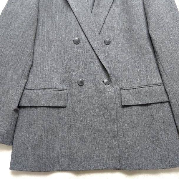 【極美品】UNIQLO ダブルジャケット XL グレー テーラードジャケット