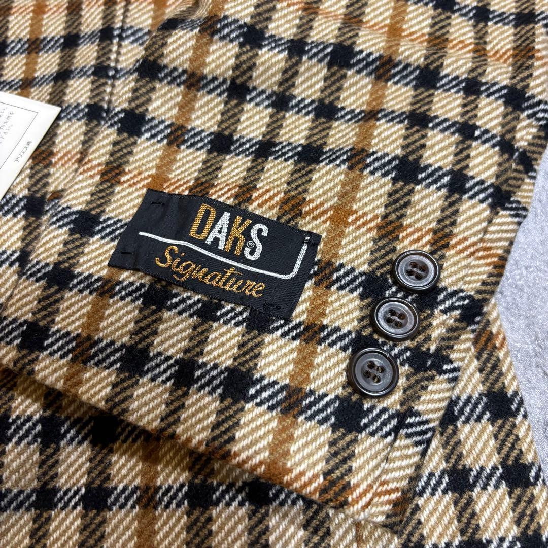 DAKS カシミヤ100% チェックテーラードジャケット 日本製 デッドストック
