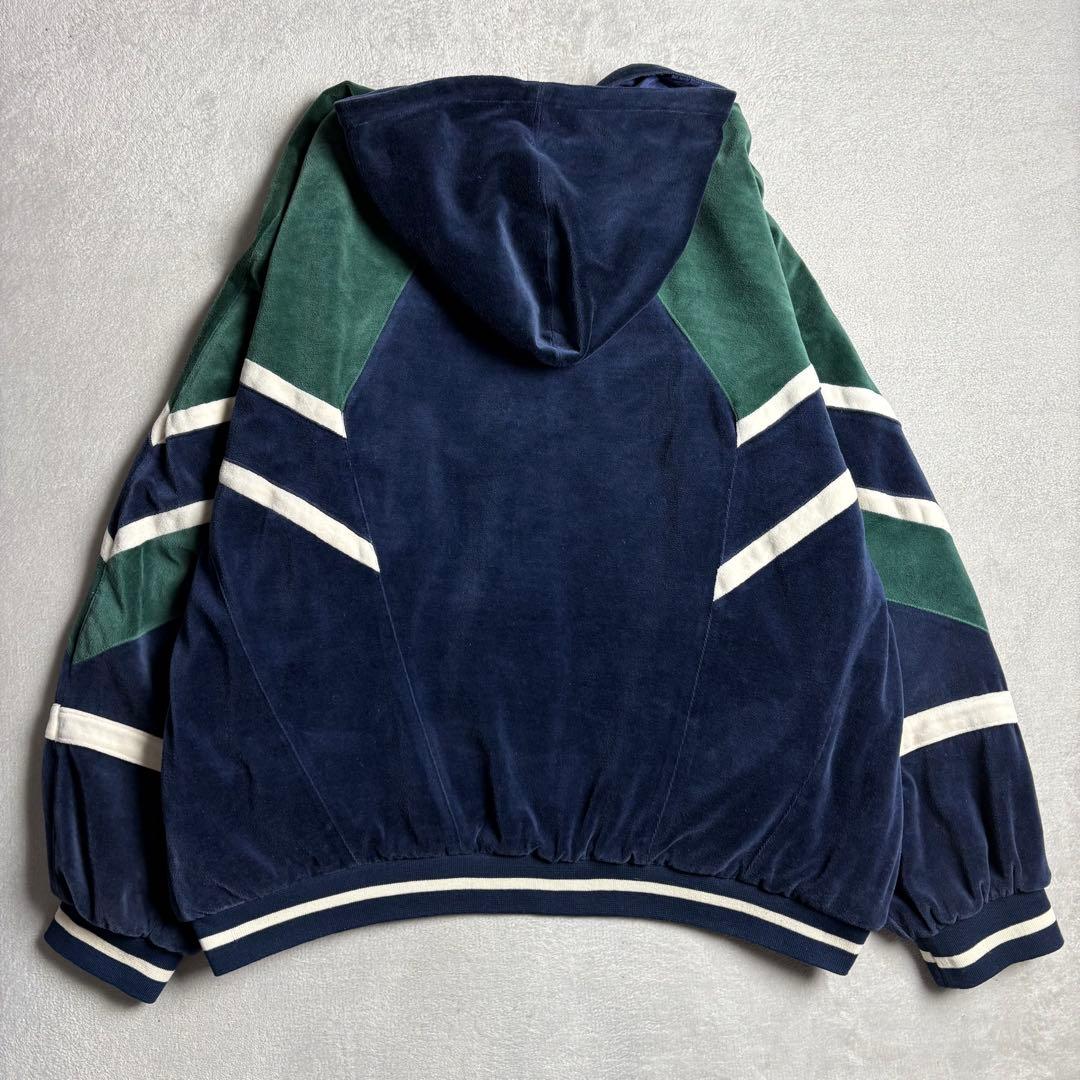 90s GIVENCHY ベロア　ジップパーカー　リバーシブル　シルク