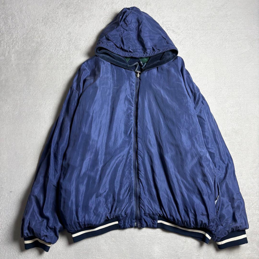 90s GIVENCHY ベロア　ジップパーカー　リバーシブル　シルク