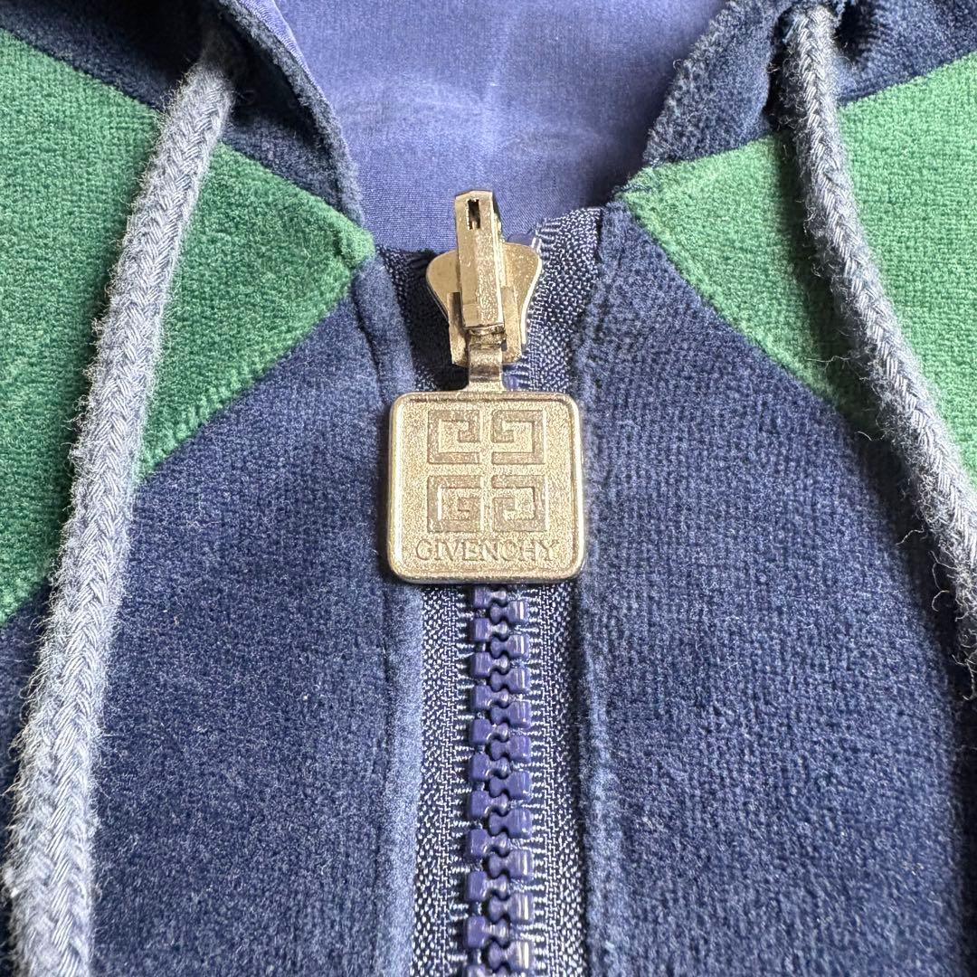 90s GIVENCHY ベロア　ジップパーカー　リバーシブル　シルク