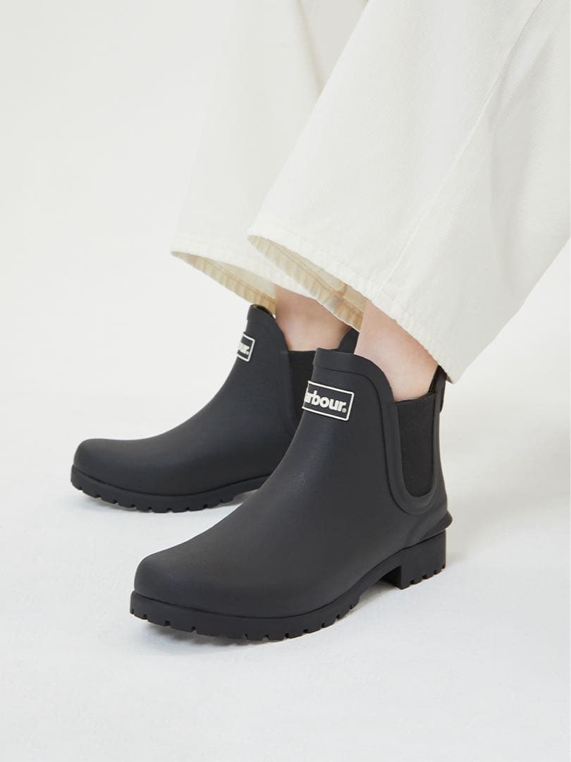 【美品】Barbour Wilton サイドゴア レインブーツ 22〜22.5