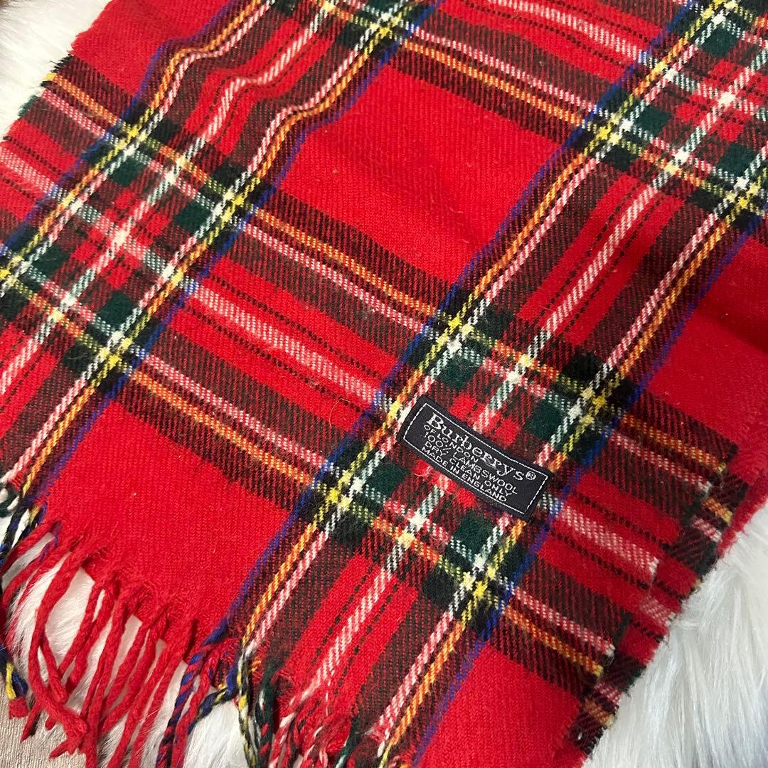 BURBERRY ノバチェック マフラー 赤