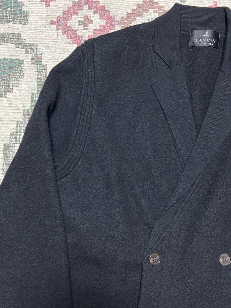 美品 LANVIN COLLECTION黒ニットジャケット Lサイズ