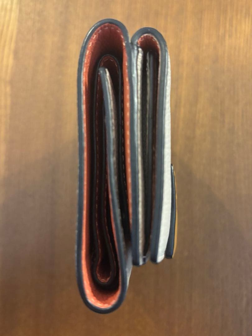 【美品】LOEWE トライフォールドコンパクトウォレット 折財布 バイカラー
