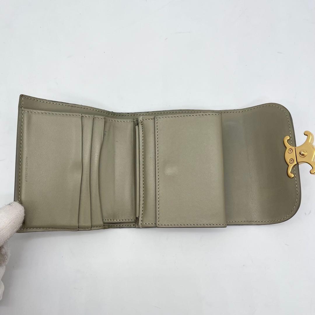 CELINE 三つ折り財布 トリオンフ ゴールド金具 スモールウォレット レザー