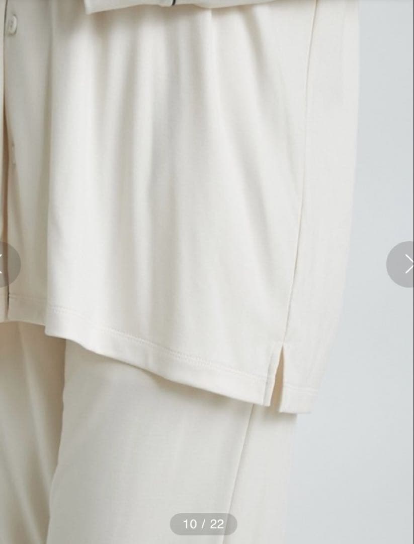 美品✨ジェラートピケ　モダールパイピングシャツ＆ロングパンツ　セット