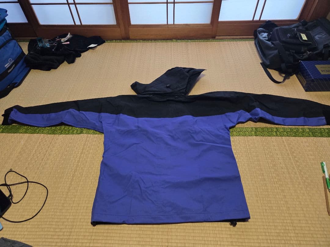 がまかつ、ゴアテックス、加工黒と紫の上下セット
