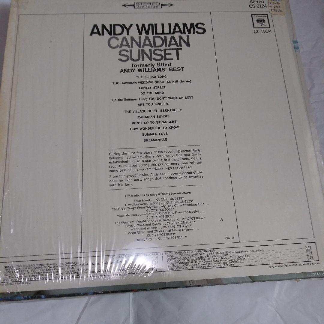 andy.williams.レトロな中古LPレコード７枚海外版とにかく良曲が一杯