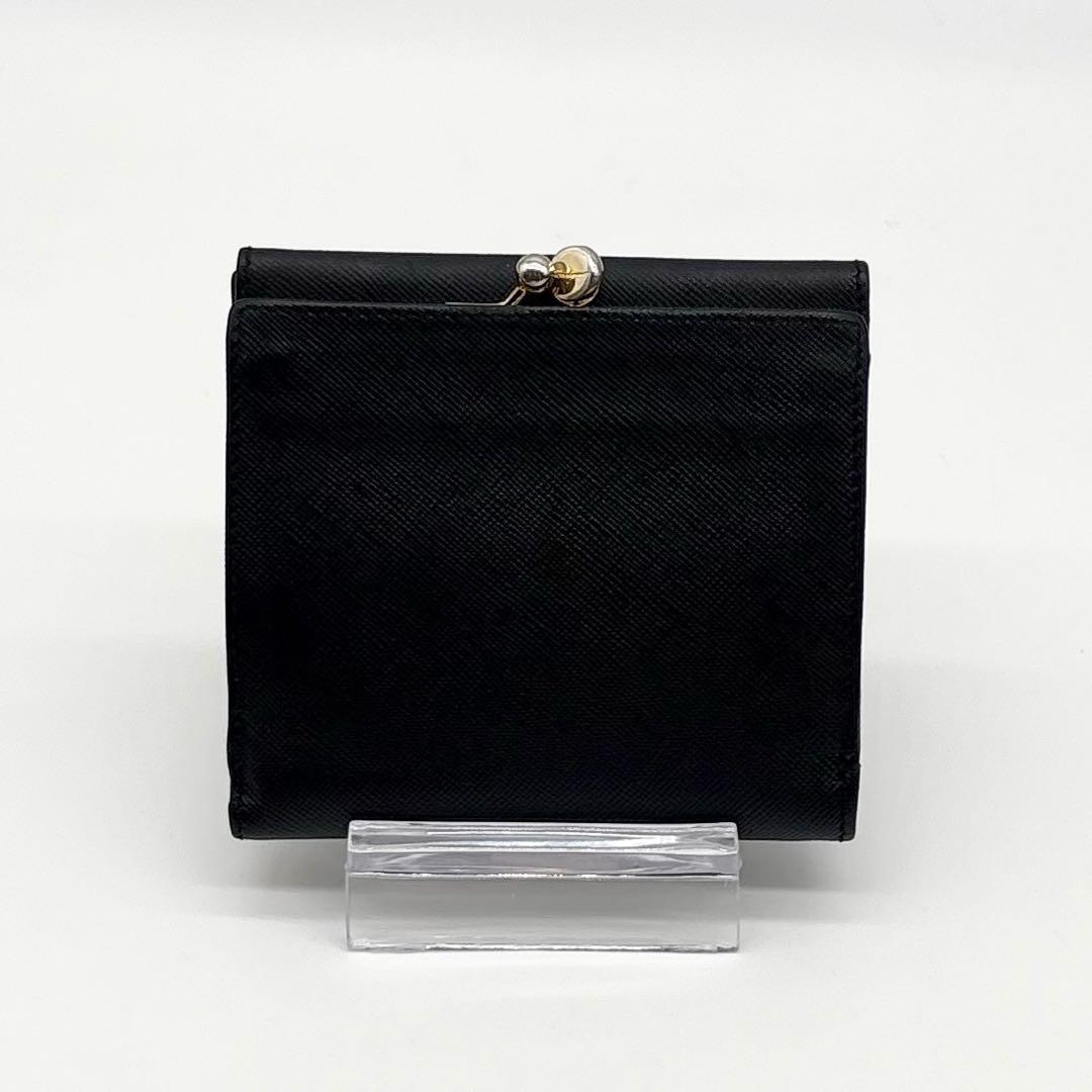 【極美品】 Ferragamo レザー 二つ折り財布 ガンチーニ ブラック 黒