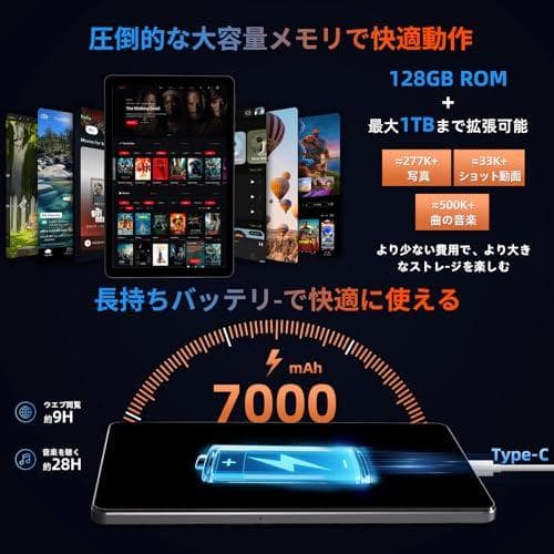 Android15 タブレット 11インチ18GB+128GBケースフィルム付き