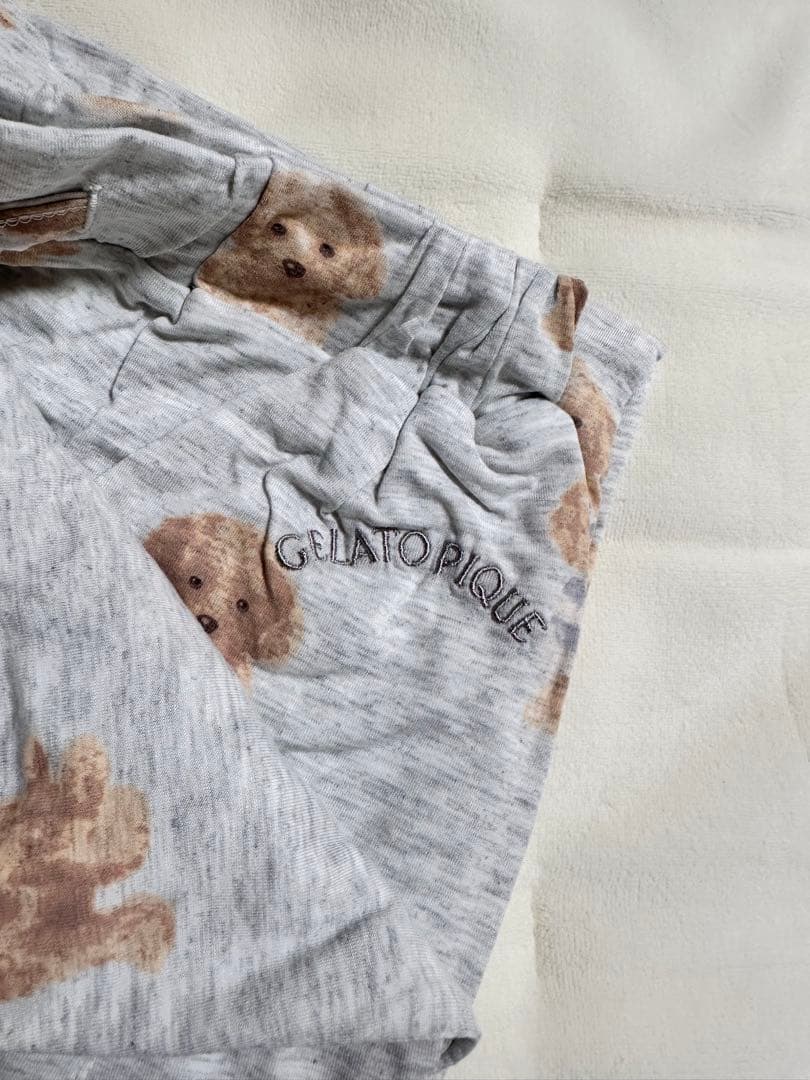 【新品未使用】ジェラートピケ　犬　プードル　ロゴ　半袖Tシャツ&ロングパンツ