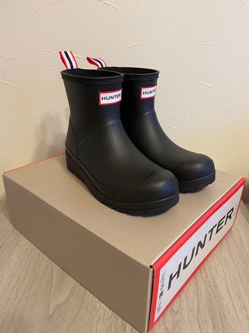 ◎HUNTER ショートレインブーツ◎ブラック 23cm UK4 箱付き