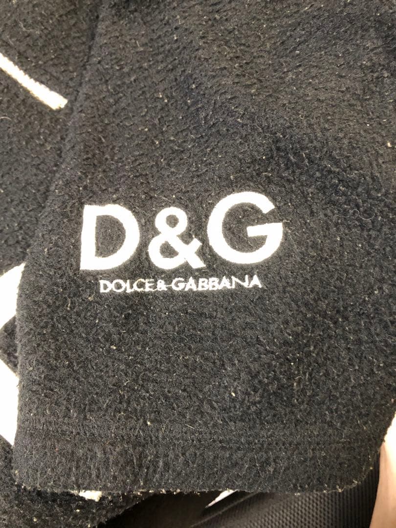 DOLCE&GABBANA トレーナー　ハーフジップ　フリース　ブラック　ロゴ