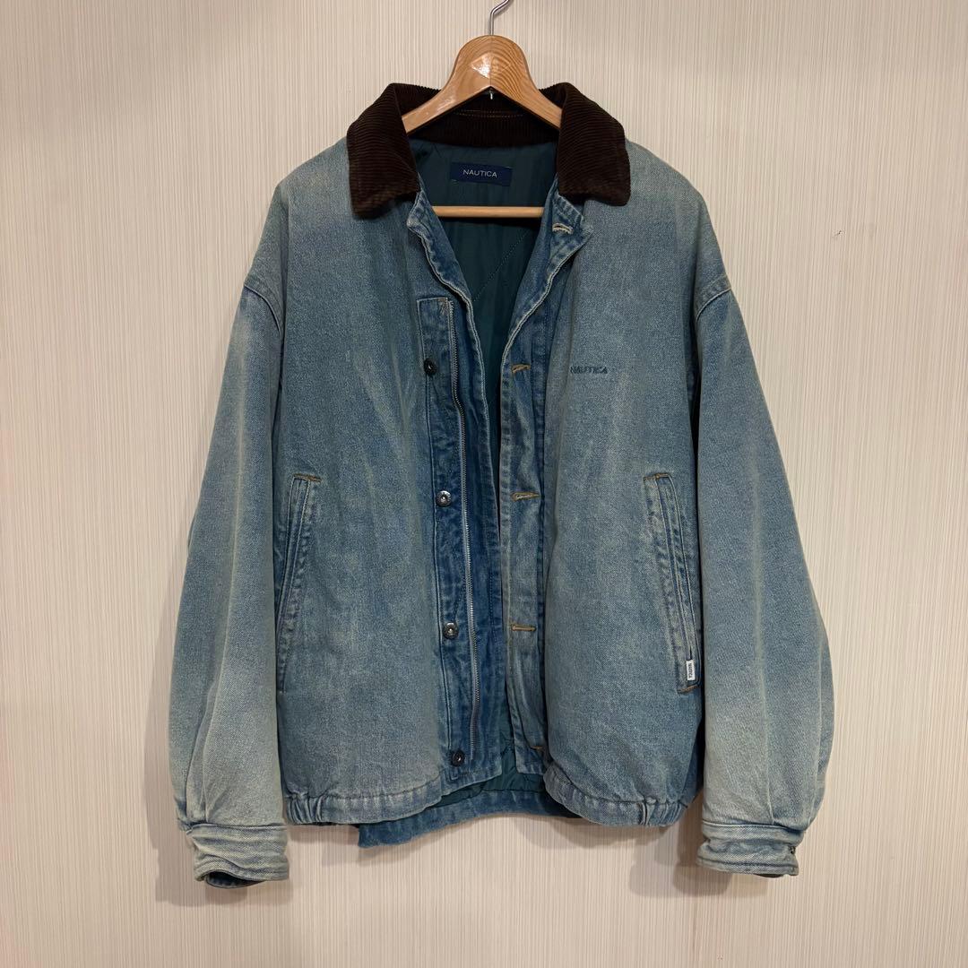 NAUTICA ノーティカ デニムジャケット 襟コーデュロイ M オーバーサイズ