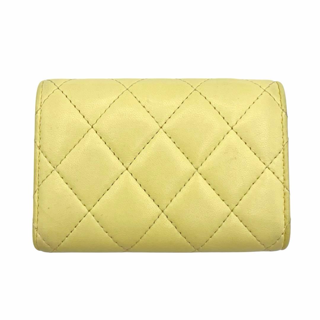 ⭐️良品⭐️ シャネル 三つ折り財布 マトラッセ ココマーク イエロー