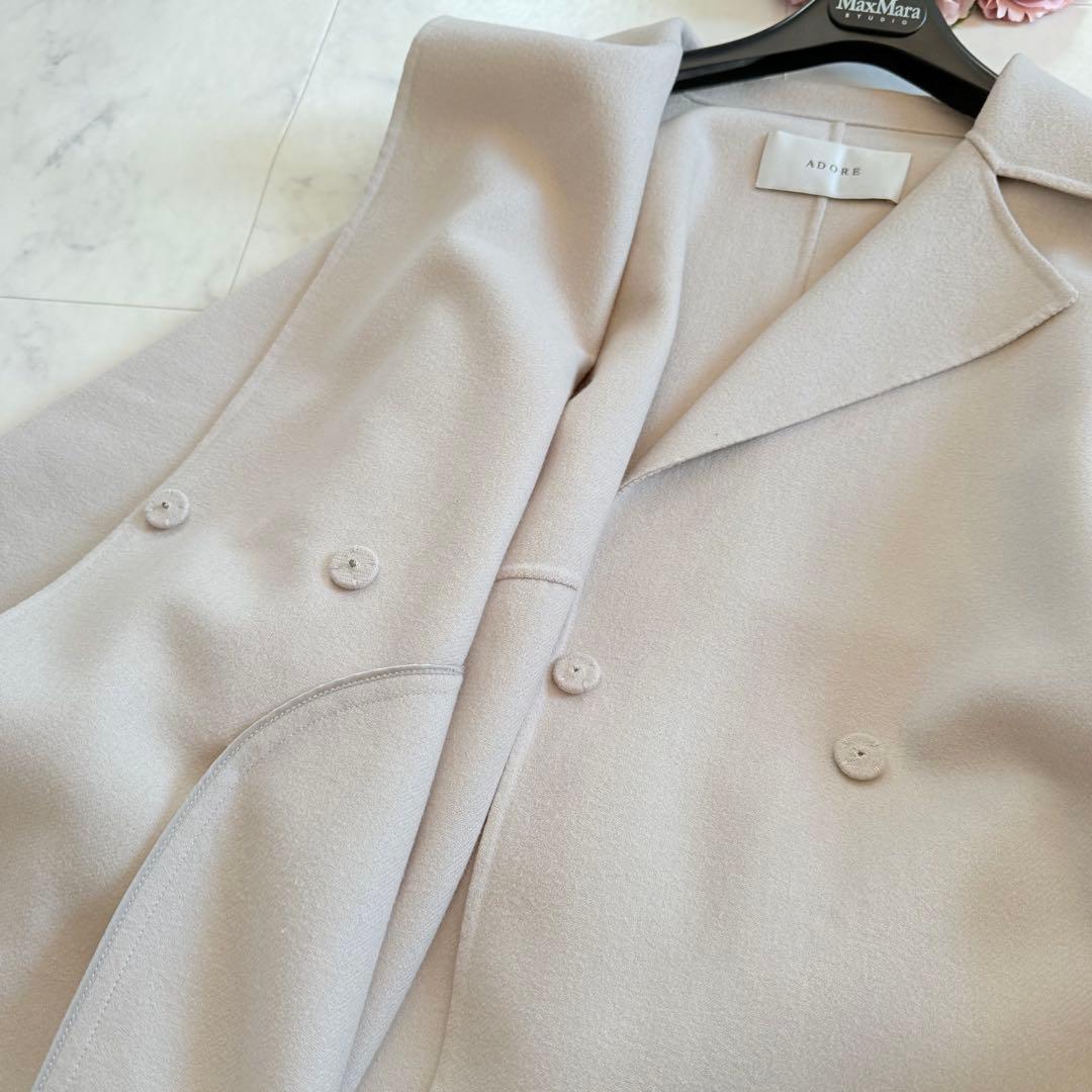 極美品★定価9.8万 ADORE ライトリバーバックベルトコート ファーベルト
