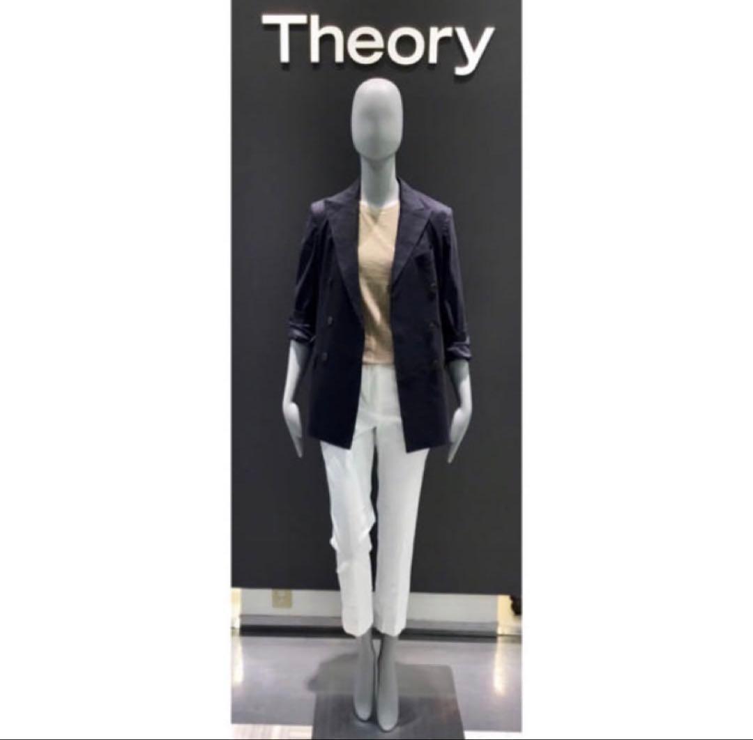 美品☆Theory Tailor DB JKT ダブル リネンジャケット 2 紺