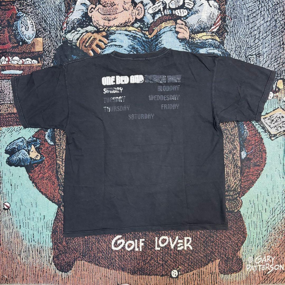 90s \"1 BED 7 DAY”エロジョーク tシャツ