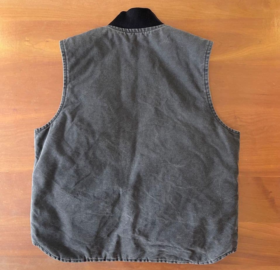 ★carhartt vtg ダックベスト V02 029 L★グレー★フェード