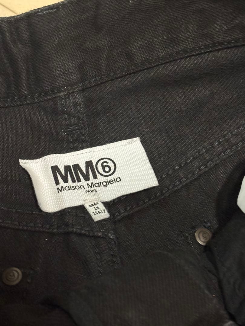 MM⑥ スーパーワイドカットオフデニム BK #38 チャック難あり