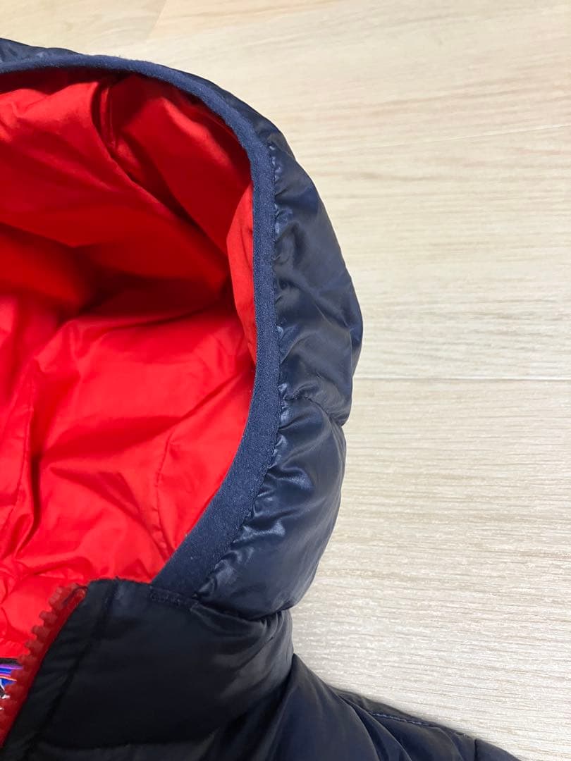 【美品】patagonia ダウンジャケット 2T 90サイズ　ネイビー/レッド
