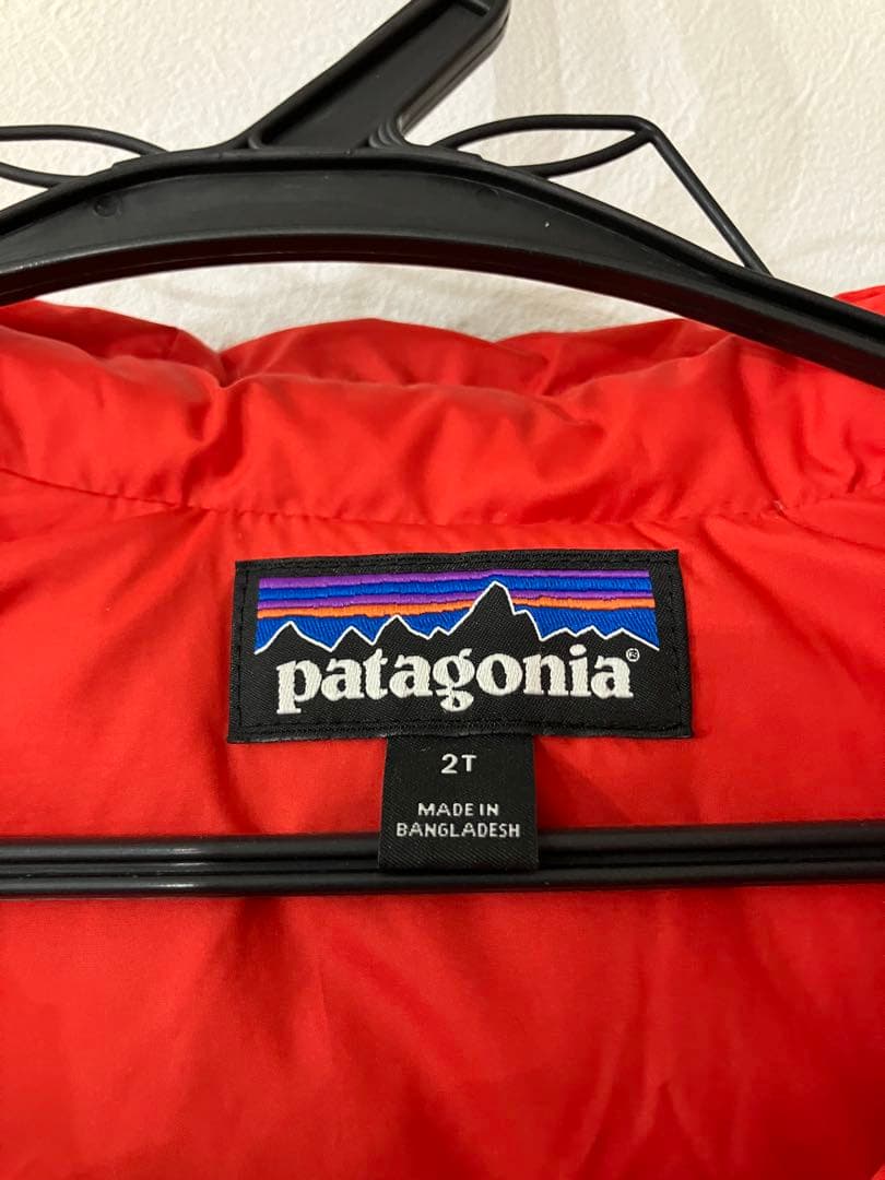 【美品】patagonia ダウンジャケット 2T 90サイズ　ネイビー/レッド