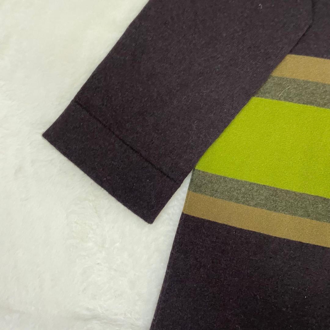 美品　CIVIDINI カシミヤ100% 幾何学模様 ダークパープル ワンピース