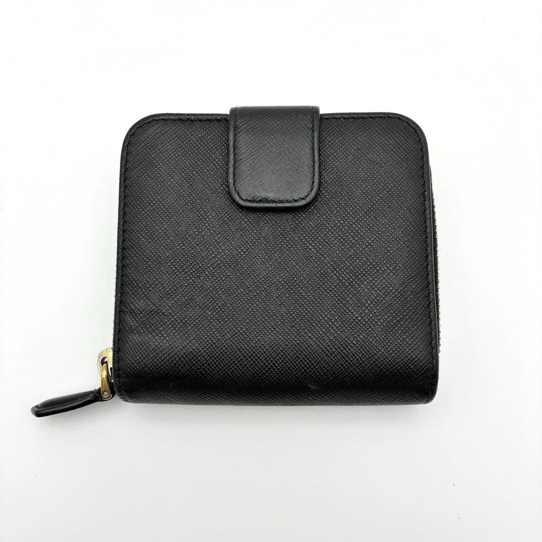 PRADA 2つ折り財布 ブラック サフィアーノ