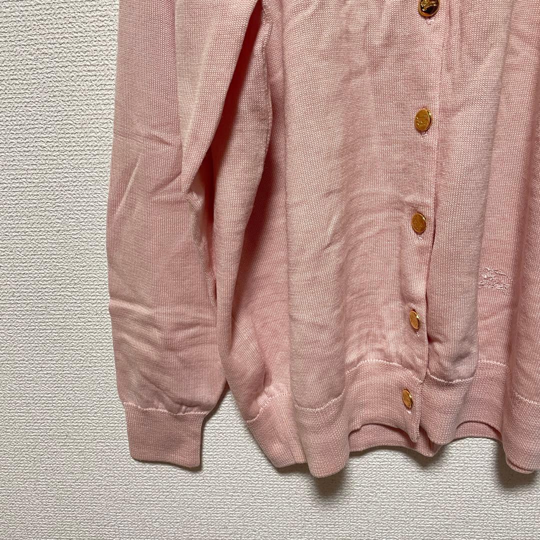専用 Burberrys バーバリーズ ウールカーディガン ピンク Mサイズ 金