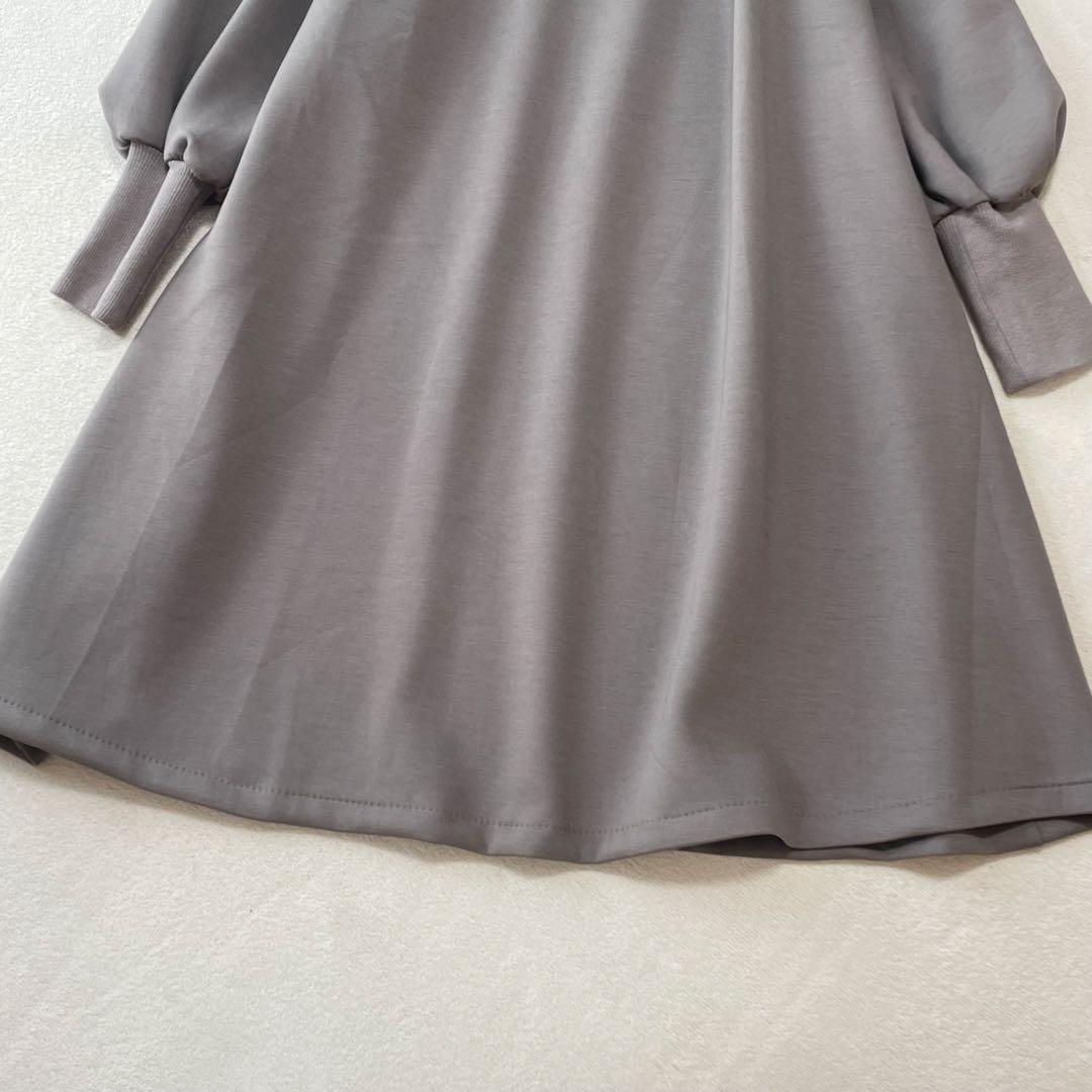 25年製 未使用✨ ビアズリー 袖パフダンボールワンピース F ゆったり 洗える