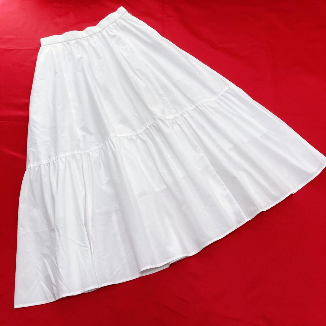 23区 ハイカウント ウェザー ストレッチ ティアード スカート 32 美品❣️