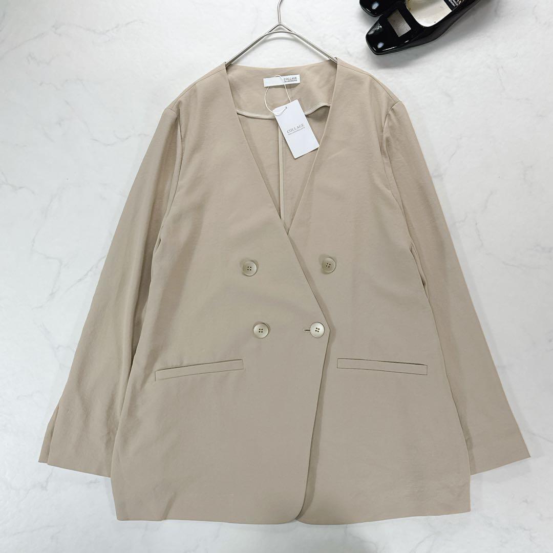 新品✨ コラージュガリャルダガランテ☆ジャージノーカラーダブルジャケット