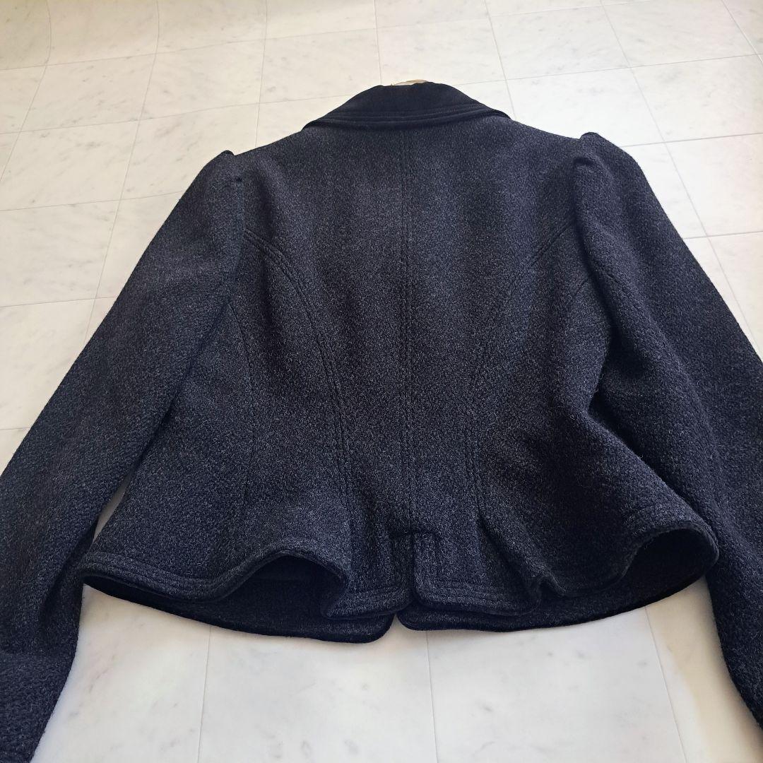 【美品】ラルフローレン ベルベット襟 ツイード コート ジャケット