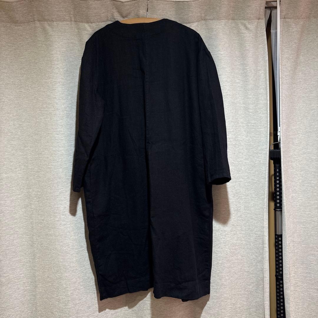 fog linen work 羽織り　麻100% ブラックコート　レディース