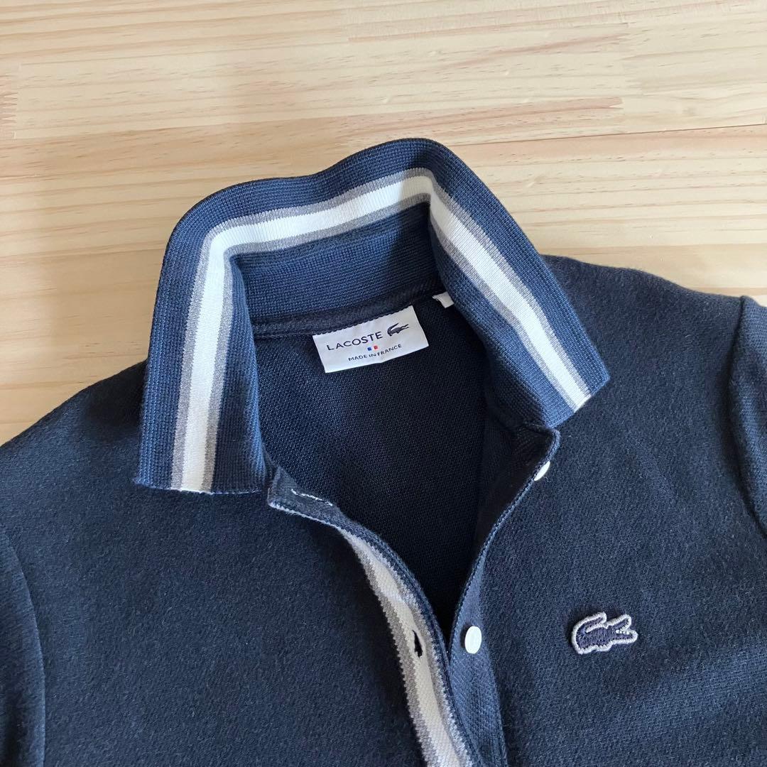 LACOSTE ラコステ ポロシャツ ニットシャツ風 ネイビー ライトグレー