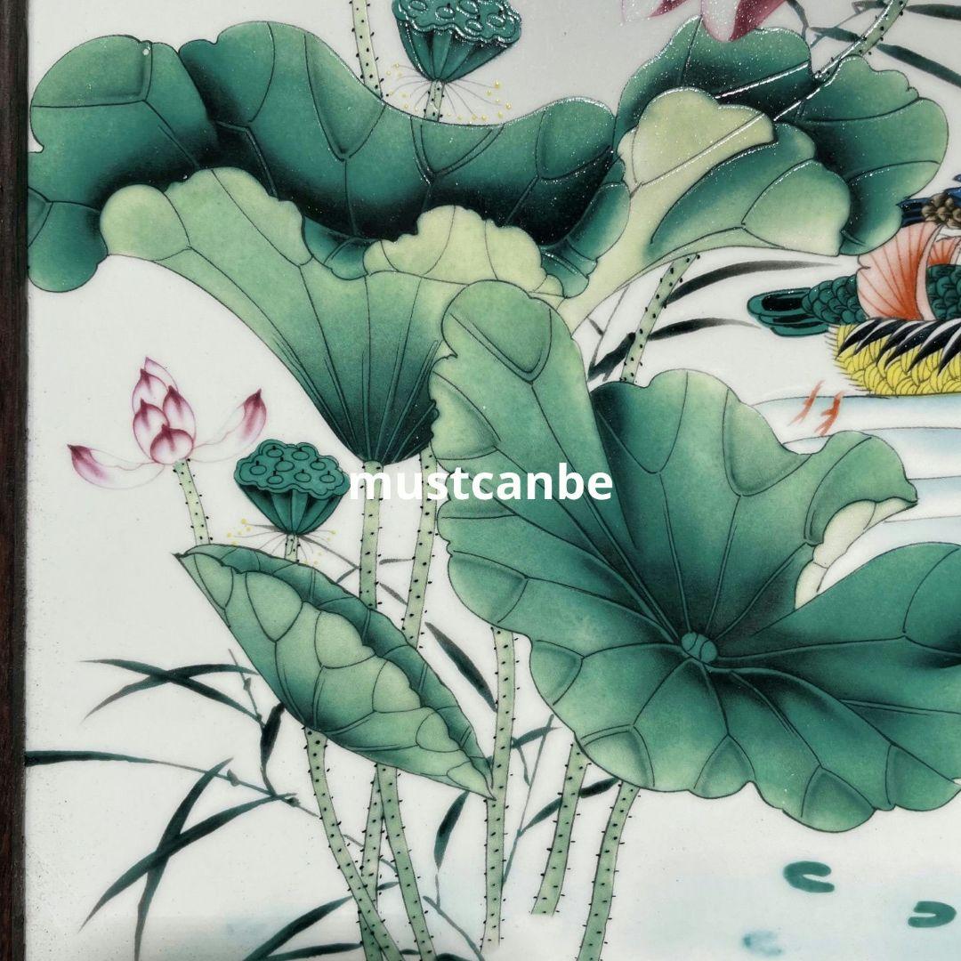 景徳鎮 磁器板絵 百年良い合 応接間 寝室 装飾品 工芸品 置物