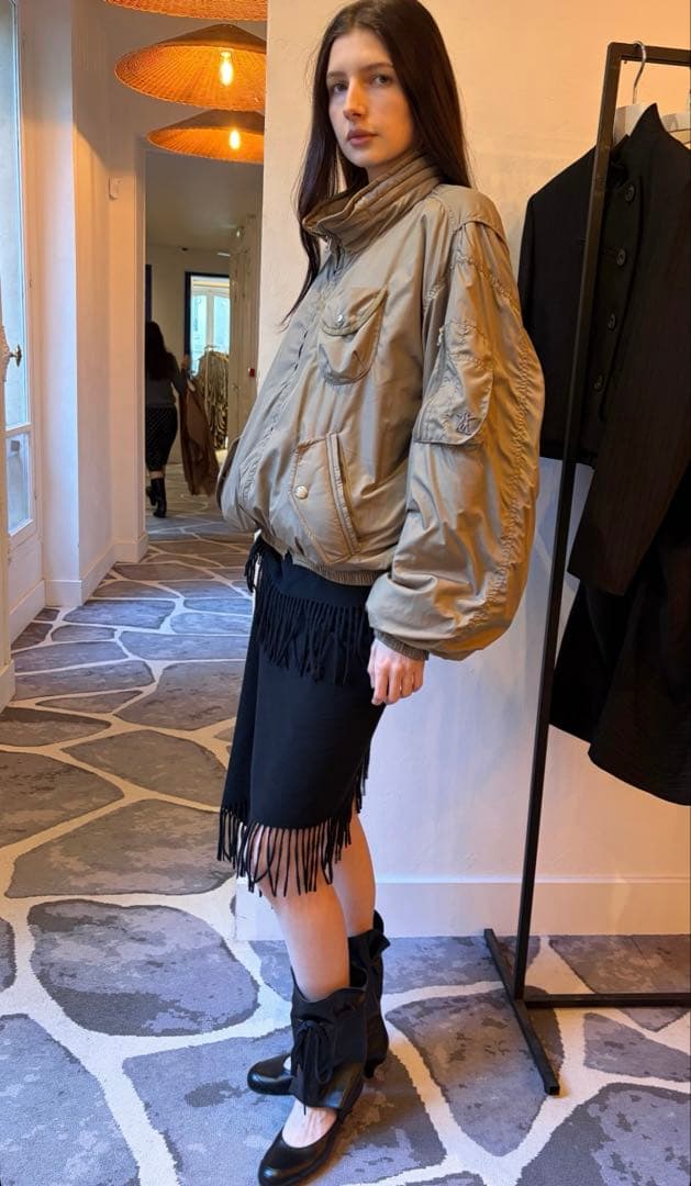 ジャケット・アウター OPEN YY Khaki Cotton Cargo Bomber Jacket
