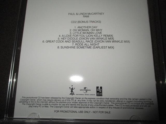 paul mccartney ram (USプロモアドバンス2枚セット!! )