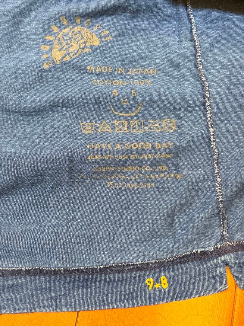 45rpm インディゴ　ビックシルエット　Tシャツ