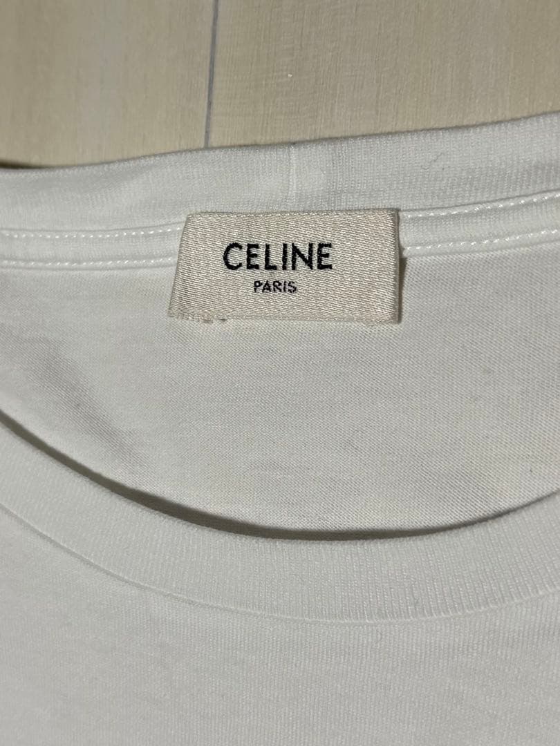 CELINE ホワイト Tシャツ　セリーヌ　あんしん鑑定