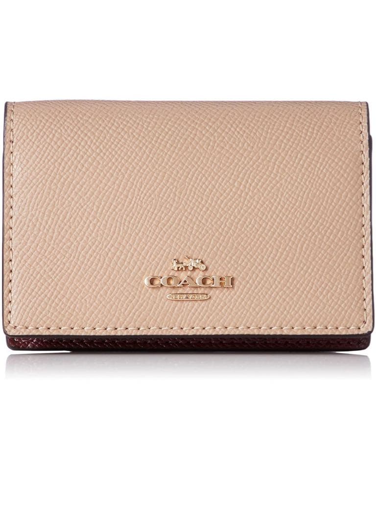 COACH 名刺入れ ベージュ ワインレッド