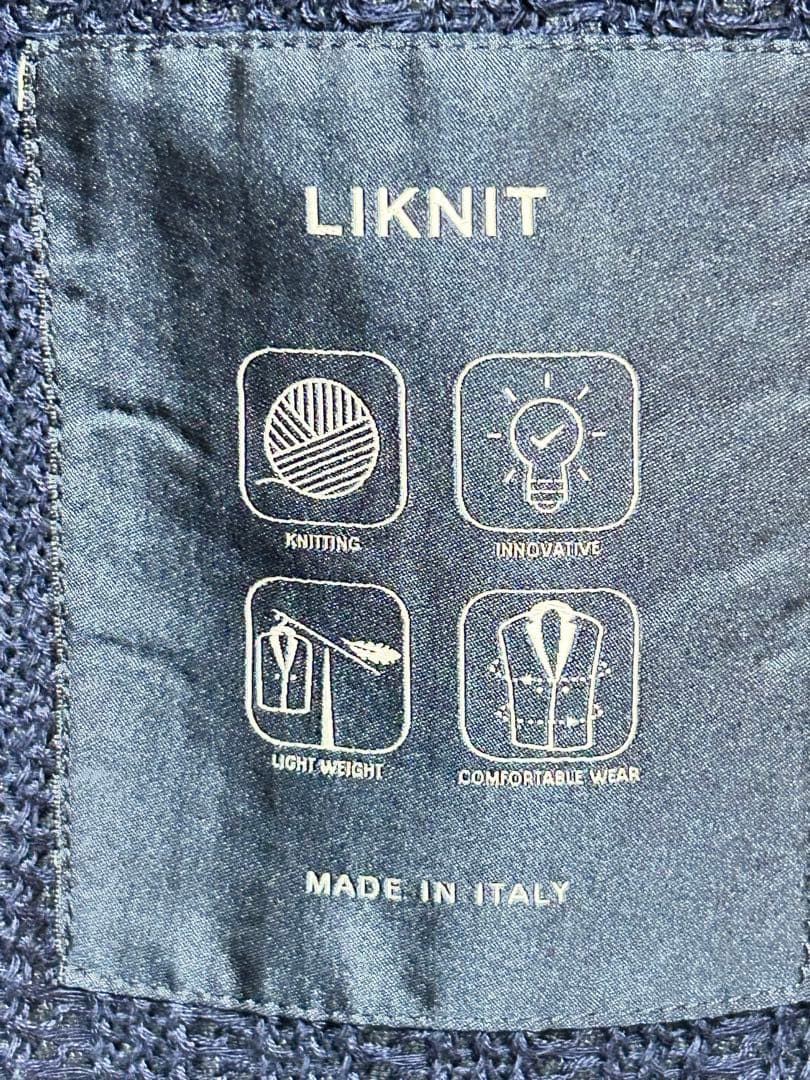 ラルディーニ LARDINI ニットジャケット 46 ネイビー 新品同様
