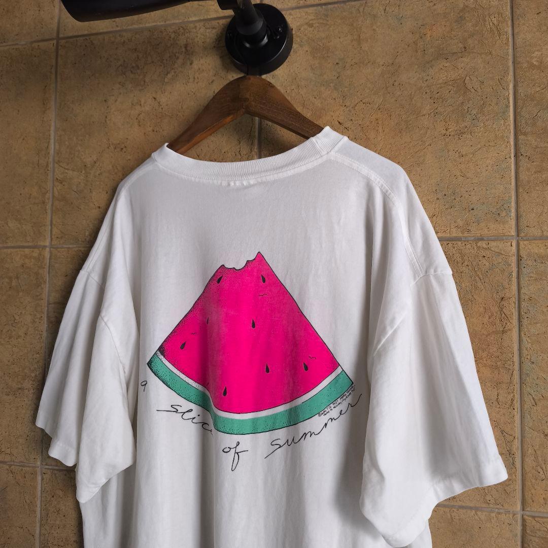 90s USA製　アート　スイカ　Tシャツ シングルステッチ　L