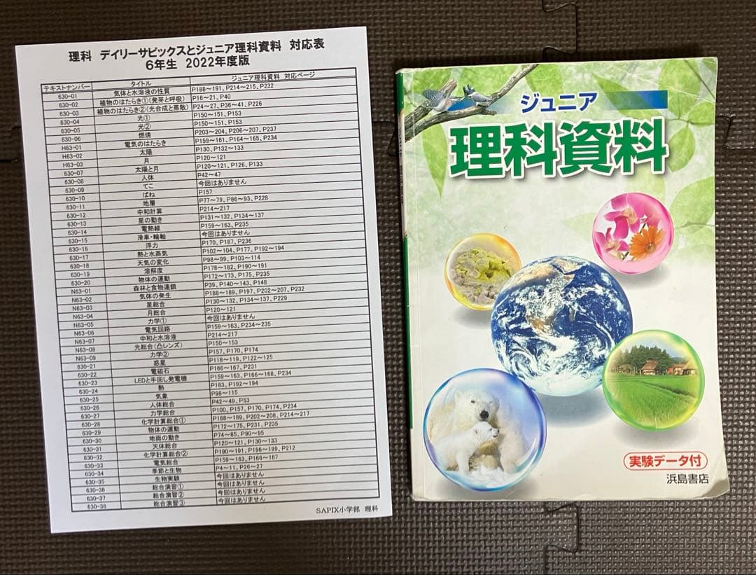SAPIX 6年 理科 デイリーサピックス 1-38 平常授業 2023年受験