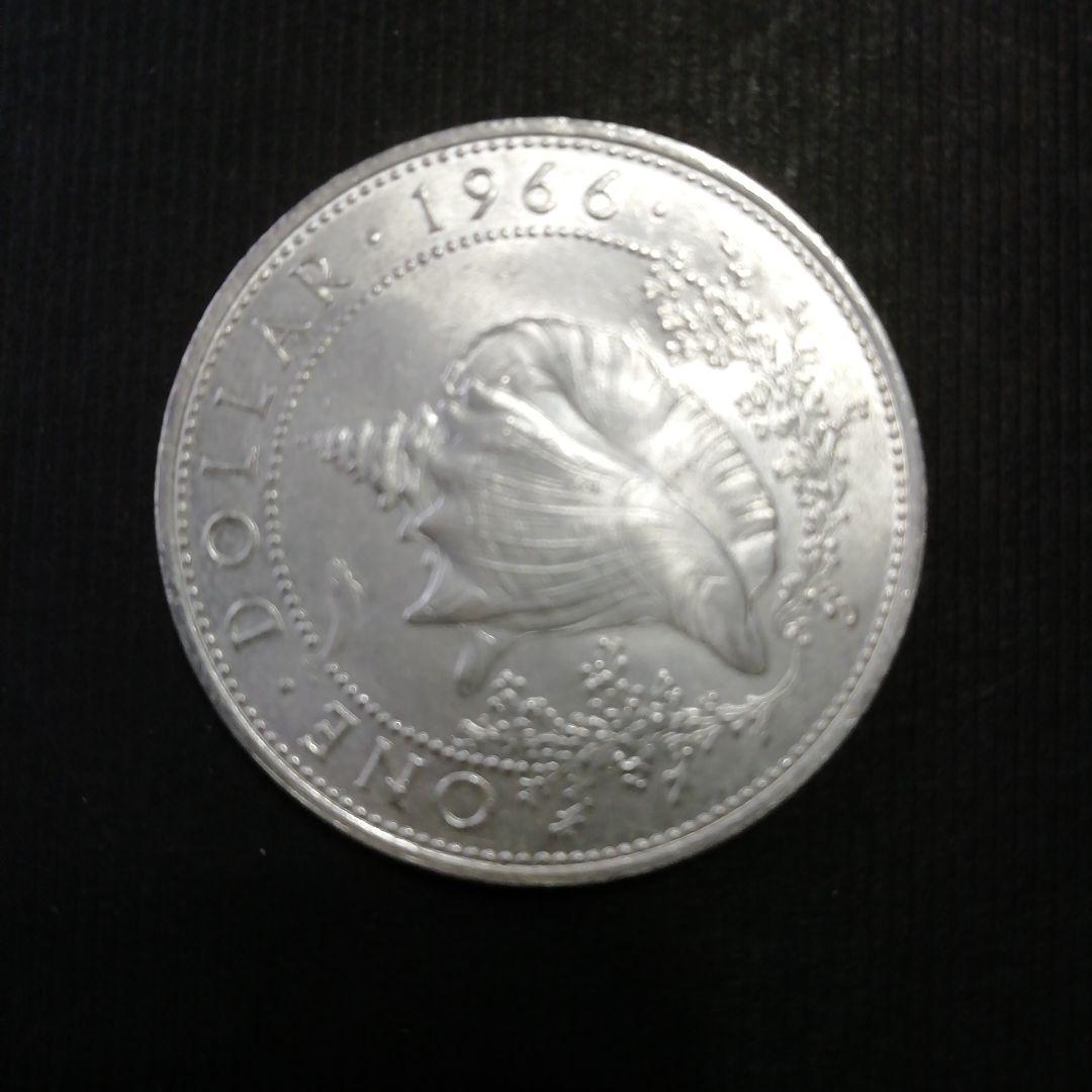 バハマ 諸島エリザベス2世 1ドル銀貨 　極美品