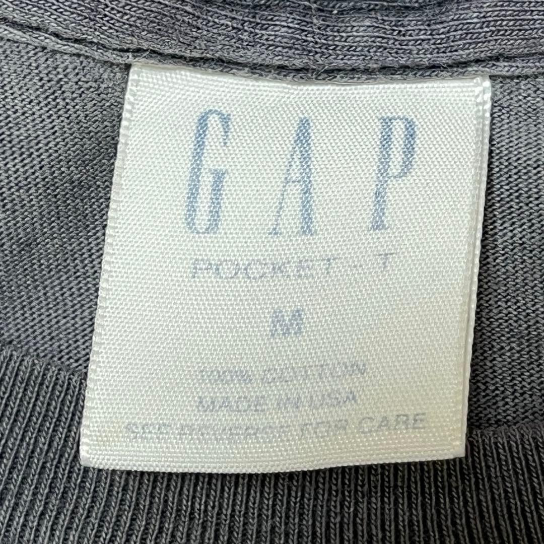 90s GAP ポケット Tシャツ ブラック フェード USA製 OLD ポケT