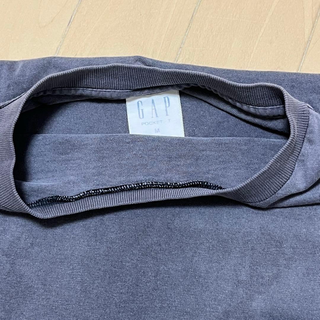 90s GAP ポケット Tシャツ ブラック フェード USA製 OLD ポケT