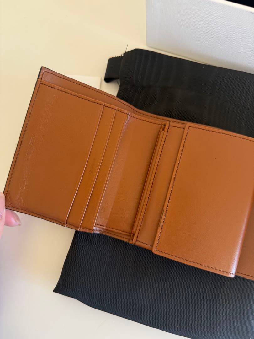 【箱付き】CELINE トリオンフ スモール フラップウォレット ブラウン